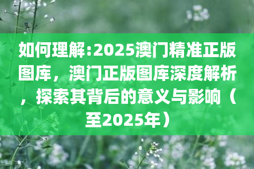 2025新澳门精准正版图库全面释义、解释与落实-警惕虚假宣传-全面释义、解释与落实